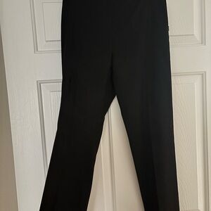 Ann Taylor Rose Print Classic Black Wide Leg Pants